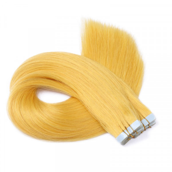 10 x Tape In - Yellow - Hair Extensions - 2,5g - NOVON EXTENTIONS 40 cm