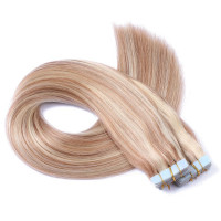 10 x Tape In - 12/613 Gesträhnt  - Hair Extensions - 2,5g - NOVON EXTENTIONS 40 cm