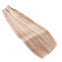 10 x Tape In - 12/613 Gesträhnt  - Hair Extensions - 2,5g - NOVON EXTENTIONS 40 cm