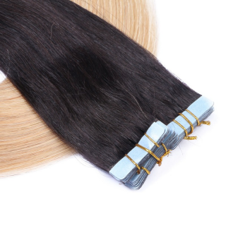 10 x Tape In - 1b/24 Ombre - Hair Extensions - 2,5g - NOVON EXTENTIONS 60 cm