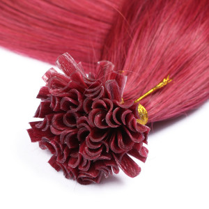 25 x Keratin Bonding Hair Extensions - Burg - 100% Echthaar - NOVON EXTENTIONS