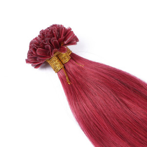 25 x Keratin Bonding Hair Extensions - Burg - 100% Echthaar - NOVON EXTENTIONS